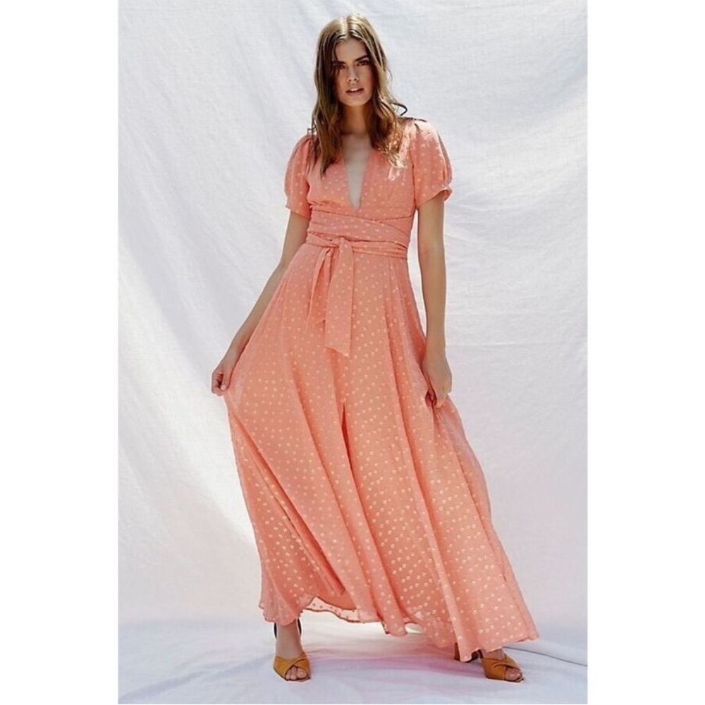 Free People Coral Wanderer Maxi Dress Size 2